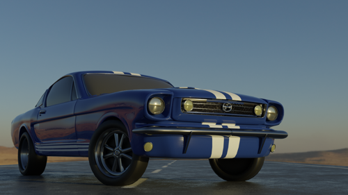 Blue and White Muscle Car preview image